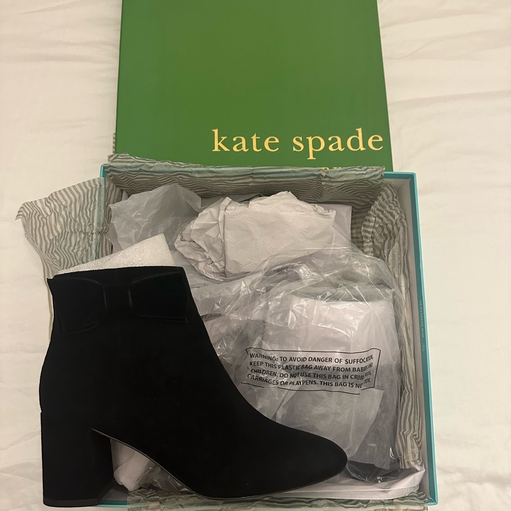 Kate Spade Elegant Black Ankle Booties - Holly. Brand new